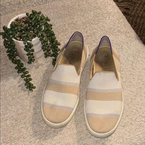 Retired Rothy's Tan Sneakers Comfortable Slip-On Shoes - Picture 1 of 14